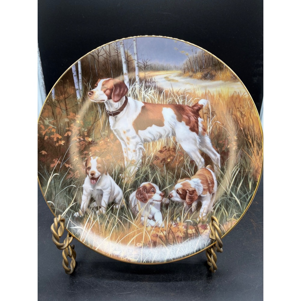 Hamilton Collection Brittany Spaniels Bob Christie Classic Sporting Dogs Plate